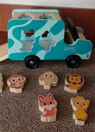 Деревянная машинка сортер safari auchan с 2х лет 2