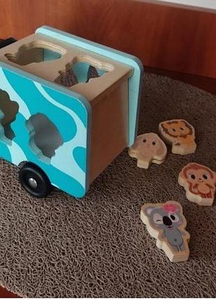 Деревянная машинка сортер safari auchan с 2х лет 6