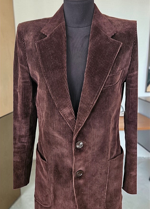 Шоколадний вінтажний піджак із вельвету від преміум бренду gränicher luzern made in italy