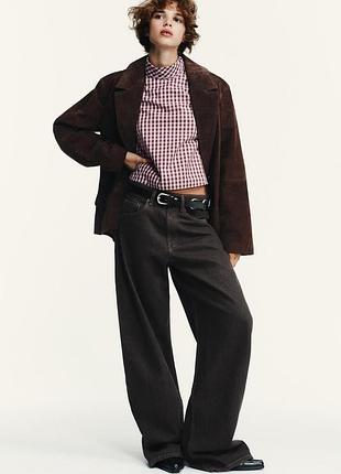 Шоколадные джинсы zara р.42
