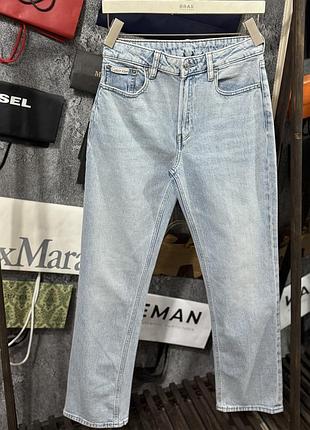 Штани жіночі джинси calvin klein jeans high rise straight синій xs