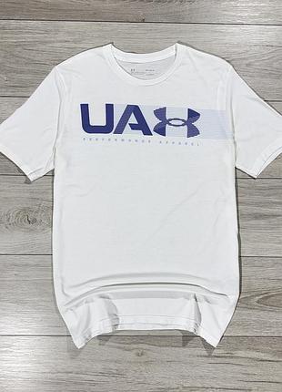 Белая спортивная футболка андер армор under armour big logo, m, оригинал
