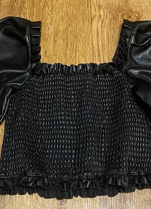 Кроп топ зі штучної шкіри miss selfridge (asos)