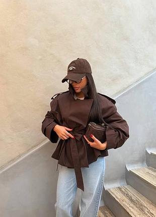 Жіночий повсякденний котоновий осінній весняний тренч