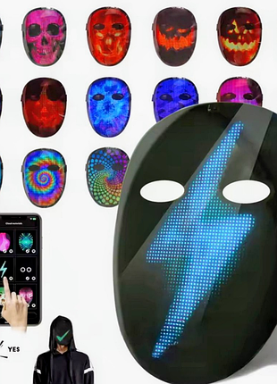 Светодиодная маска shining mask маска управления жестами рук