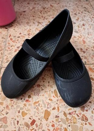 Черные балетки туфли crocs размер с11