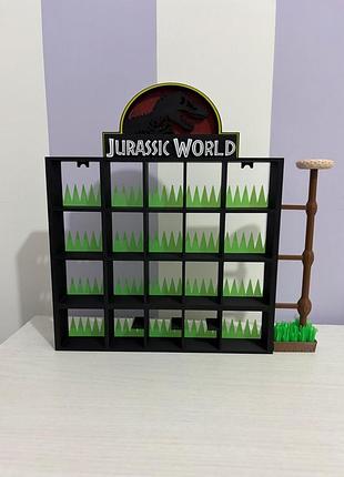 Стенд для фігурок jurassic world kinder joy підставка для динозаврів парк юрського періоду поличка 3