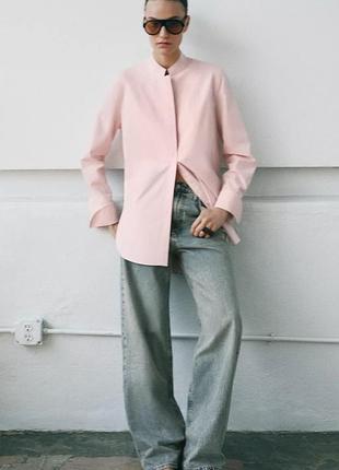 Сорочка жіноча рожева асиметрична zara new