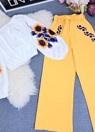 Неймовірно гарний весняний костюм двійка, у стилі вишиванка.