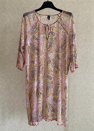 Платье-туника beldona из сетчатой ткани с узором «пейсли», размер xl, розовое.
