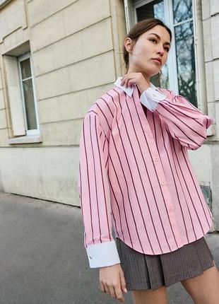 Поплінова сорочка оверсайз zara new