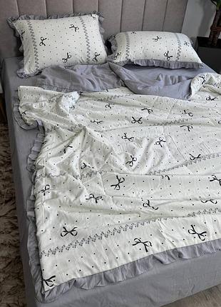 Комплект постільної білизни муслін-жатка з ковдрою
