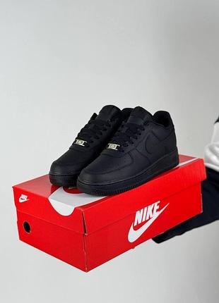 Женские кроссовки nike air force 1 all black 4