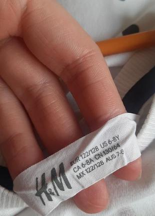 Свитшот, кофта для девочки h&amp;m черно-белого цвета размер на рост 122-128 см 6-8 лет хлопок 4