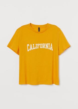 Xs h&m нова натуральна фірмова жіноча футболка з принтом california2 фото