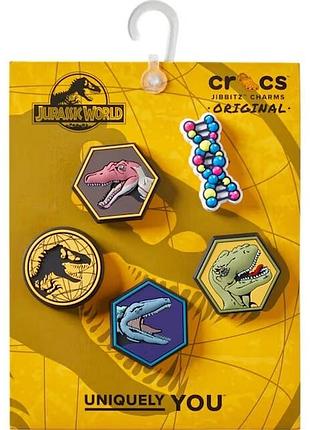 Crocs джиббітси крокс набір із 5 шт jibbitz jurassic world