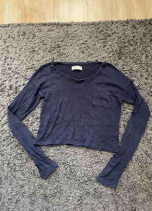 Топ с длинным рукавом, легкий, просвечивается, размер xs