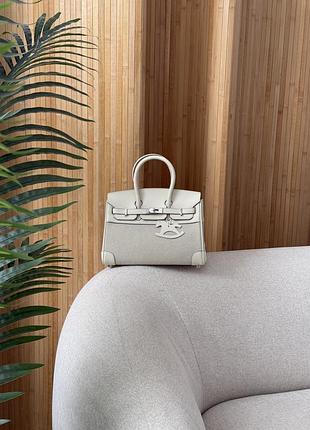 Сумка birkin 25 cream/canvas🤩 3