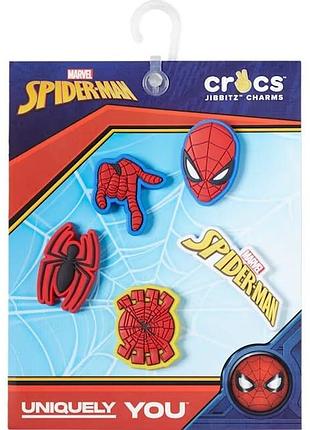Crocs джиббітси крокс набір із 5 шт jibbitz spider man