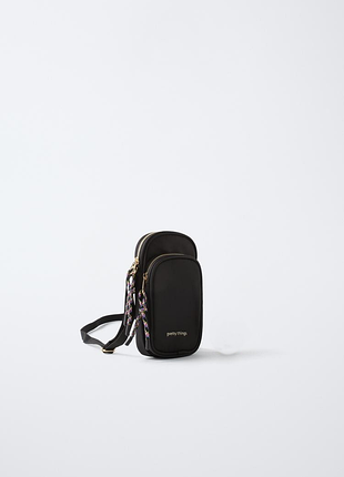 Сумочка для телефона zara, черная,кроссбоди,cумка,смартфона,через,плече,на,смартфона,кросс,боди,смартфона,скрин,кросс-боди, телефона, мобильного