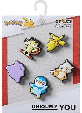 Crocs джиббітси крокс набір із 5 шт jibbitz pokémon 2