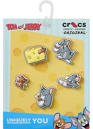 Crocs джиббітси крокс набір із 5 шт jibbitz tom and jerry