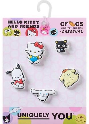 Crocs джиббитсы крокс набор из 5 шт jibbitz hello kitty 3