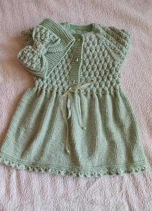 Вязка платья, ручная работа, от 6 месяцев до 1,5 г.