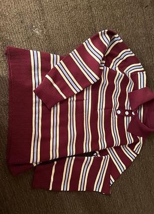 Поло в смужку бордове