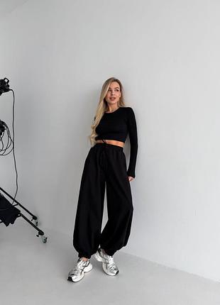 Спортивні штани алладіни з манжетами на резинці з кишенями