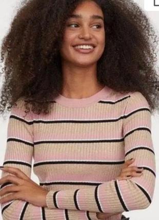 Новий джемпер жіночий h&m xs розмір бежевий з рожевим