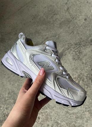 Кроссовки женские /человечи белые серебряные с кожи осенние весенние летние