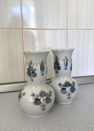 Порцелянові вази набір полонне вінтажні ручний розпис