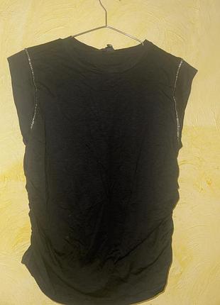 Стильна чорна футболка без рукавів river island (нова з бірками)