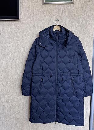 Стьобане пухове пальто , пуховик marks & spencer з куліскою на талії, оригінал 3