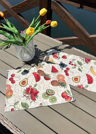Салфетка гобеленовая sr0062 limaso, 35x45, прямоугольная, фруктовый, без люрекса, 75% полиэстер, 22% хлопок, 3% акрил, гобелен