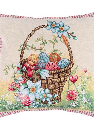 Наволочка гобеленовая односторонняя magic easter co1-nv limaso, 45x45, квадратно, пасхальный, без люрекса, 75% полиэстер, 22%