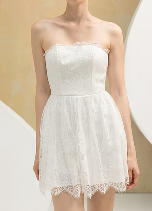 Біла літня корсетна сукня міні