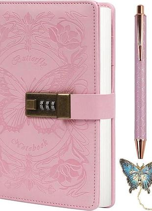 Блокнот на замке tiefossi butterfly locked journal (розовый), модель tiefossilla-pink.