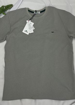 Чоловіча футболка lacoste сірого кольору (розмір xl; xxl)