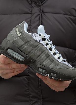 Кроссовки nike air max 95 grey black suede 4