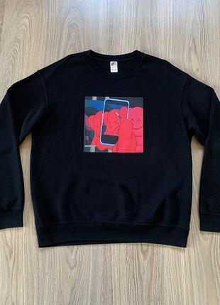 Мужской хлопковый свитшот с принтом kaws uniqlo andy warhol