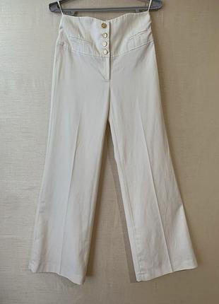 Белые палаццо jane norman с высокой посадкой