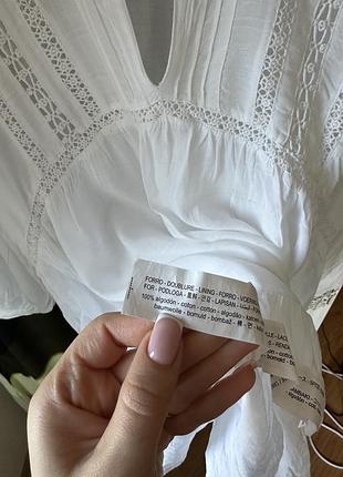 Біле коротке плаття котонове zara 6