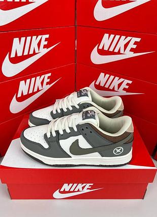 Жіночі кросівки nike sb dunk low x yuto horigome grey white brown