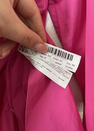 Яскрава подовжена сорочка massimo dutti, асиметрична сорочка, малинова рубашка, трендова рожева сорочка 10