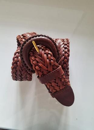 Кожаный ремень, плетеный ремень, винтажный ремень, пояс на талию