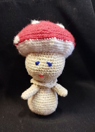 В’язана іграшка грибочок ручної роботи | м’яка іграшка handmade | сувенір для дітей