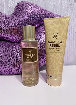Спрей, міст та лосьйон для тіла vanilla rebel victoria secret