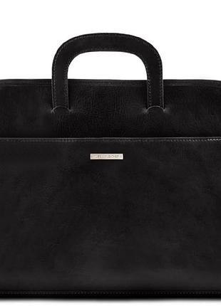 Мужская кожаная папка - портфель tuscany leather sorrento tl141022 (черный)